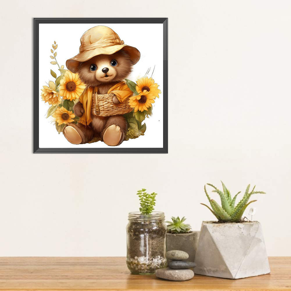 Sunflower Bear - Full Square Drill Diamond Painting 30*30CM