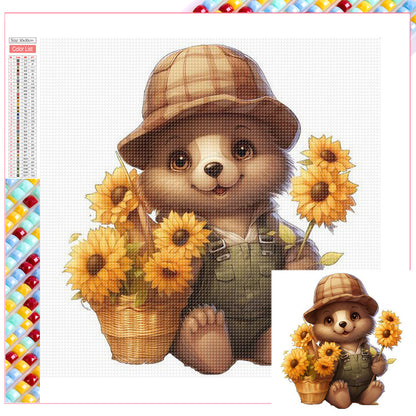 Sunflower Bear - Full Square Drill Diamond Painting 30*30CM