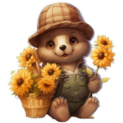 Sunflower Bear - Full Square Drill Diamond Painting 30*30CM