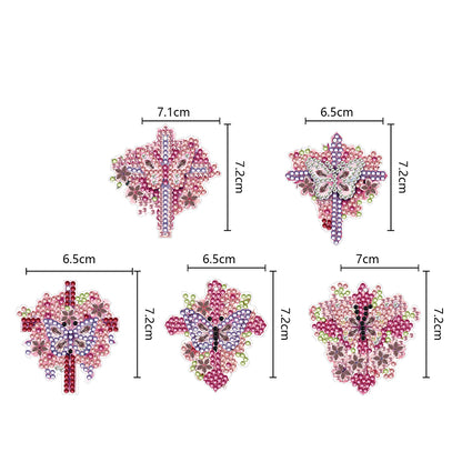 5PCS Double Sided Special Shape Diamond Painting Keychain (Crucifix)