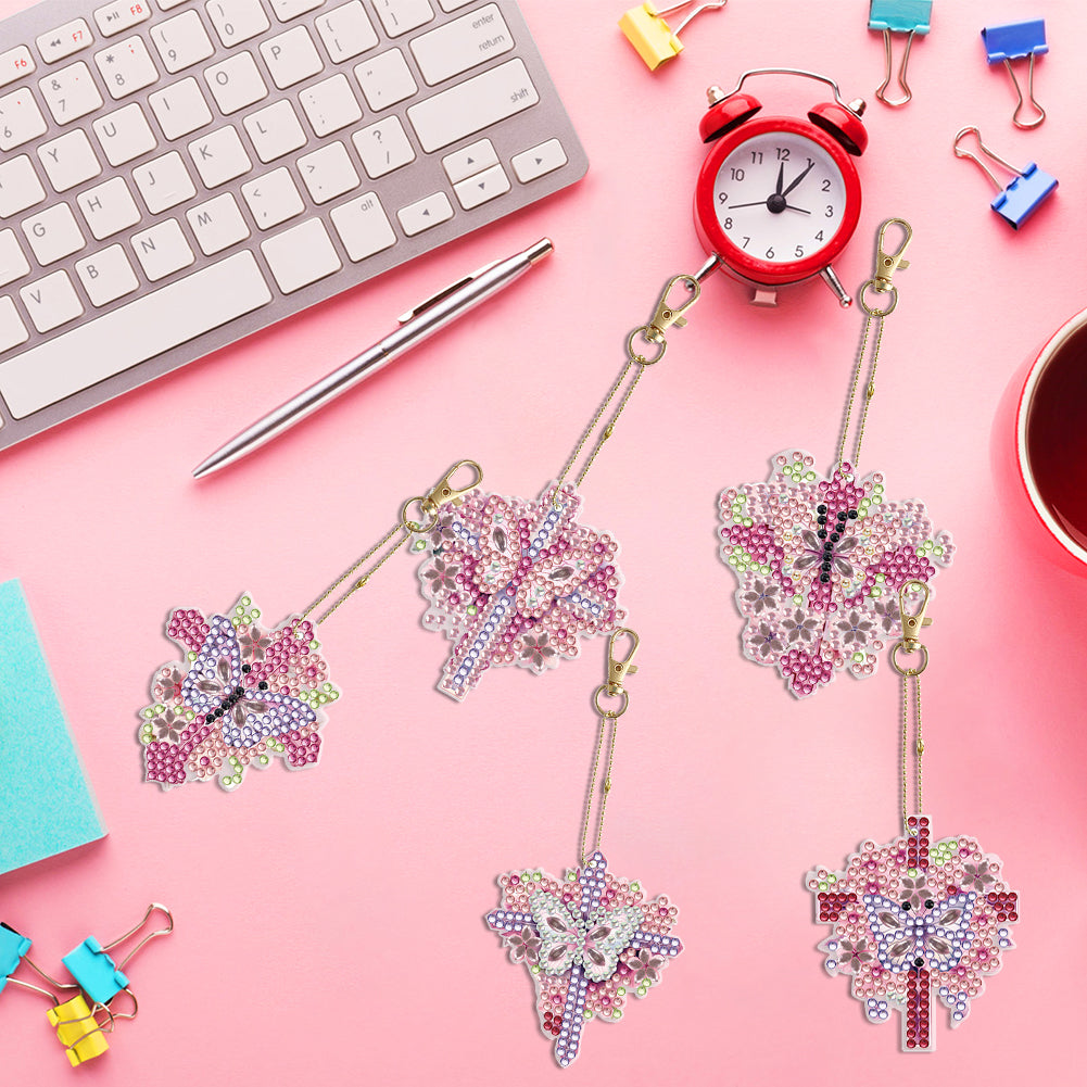 5PCS Double Sided Special Shape Diamond Painting Keychain (Crucifix)