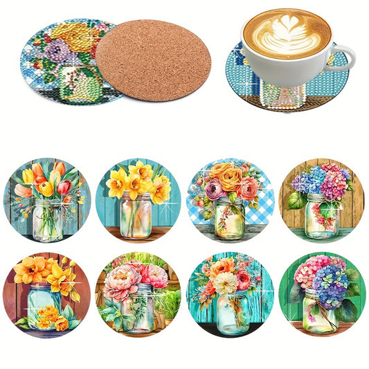 8PCS Diamond Painting Coasters Kits Special Shape Diamond Painting DIY Coaster