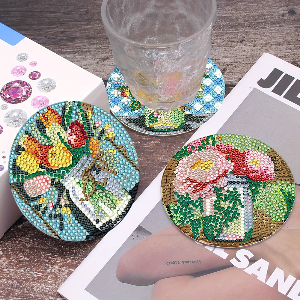 8PCS Diamond Painting Coasters Kits Special Shape Diamond Painting DIY Coaster