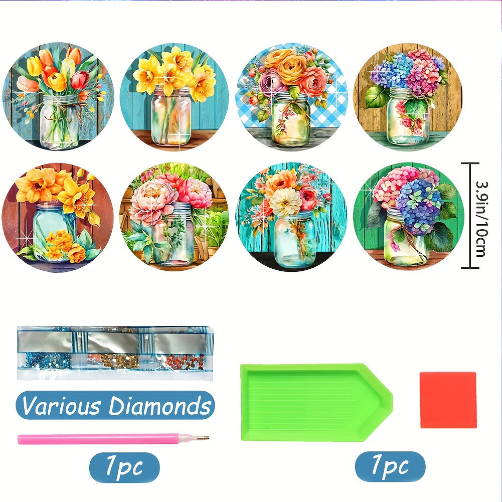 8PCS Diamond Painting Coasters Kits Special Shape Diamond Painting DIY Coaster