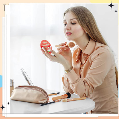 Double Sided Special Shape Diamond Painting Compact Mirror (Santa #1)