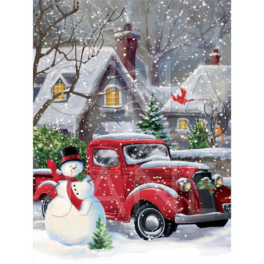 Christmas Snowman - Full Round Drill Diamond Painting 30*40CM