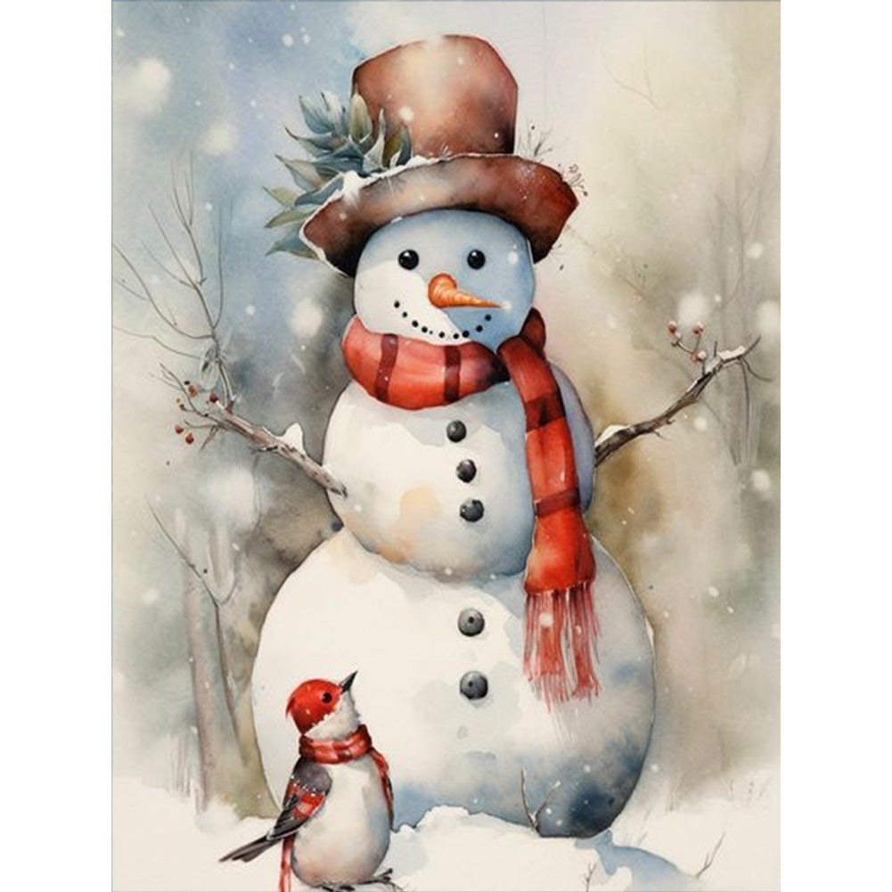 Christmas Snowman - Full Round Drill Diamond Painting 30*40CM