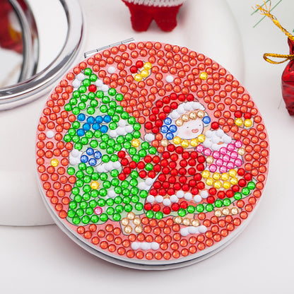 Double Sided Diamond Art Mirror for Adults Kids Beginners (Santa #3)