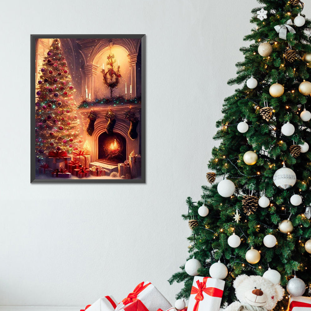 Christmas Warm Fireplace - Full Round Drill Diamond Painting 30*40CM