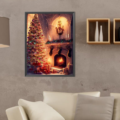 Christmas Warm Fireplace - Full Round Drill Diamond Painting 30*40CM