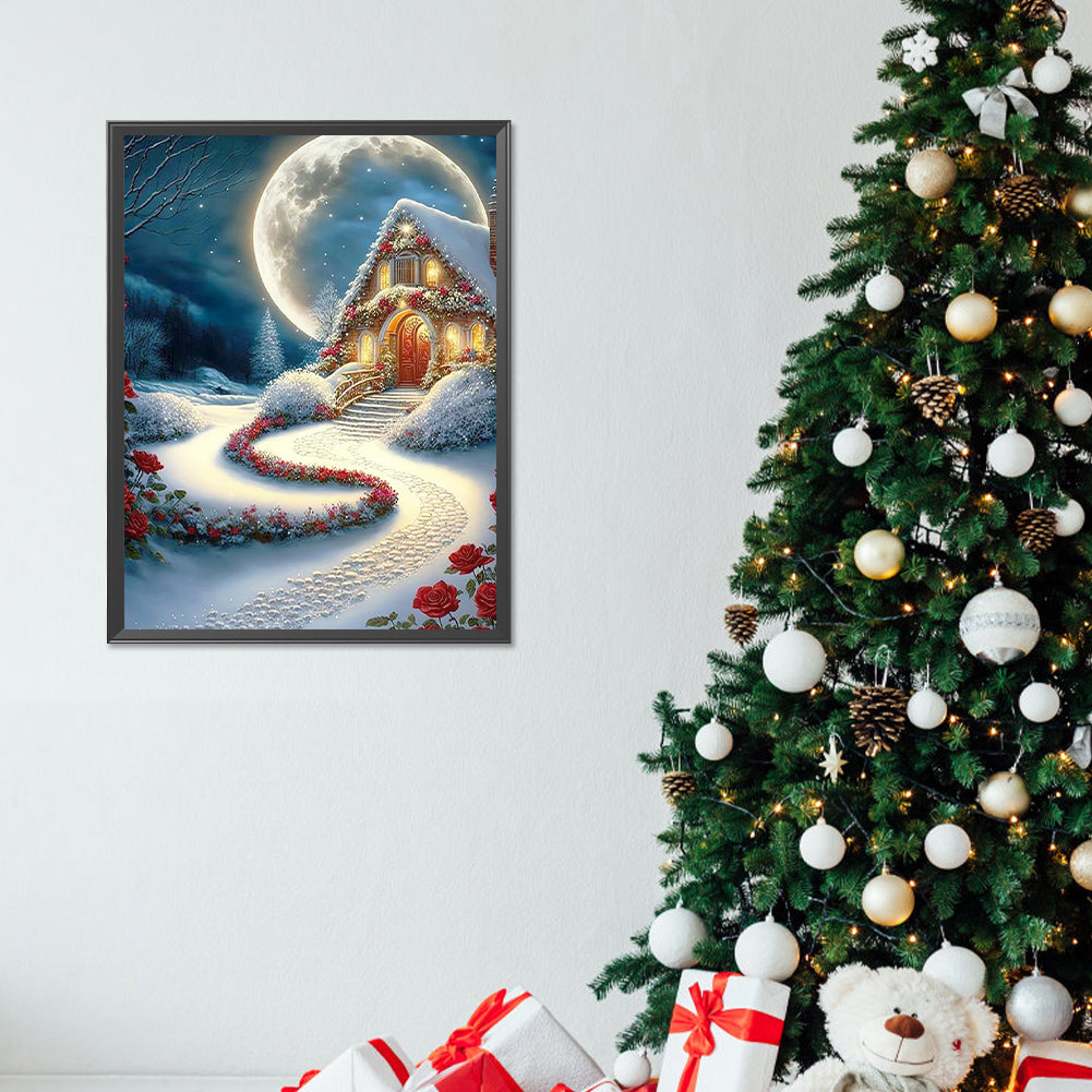 Christmas Cabin - Full Round Drill Diamond Painting 30*40CM