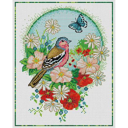 Flowers And Birds 3 - 11CT Stamped Cross Stitch 35*40CM£¨Spring£©