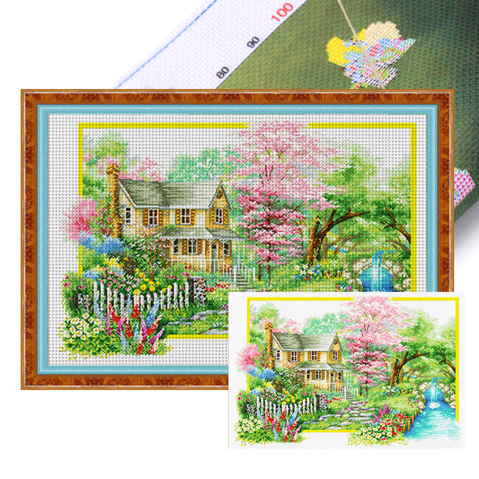 Four Seasons Home-Spring - 11CT Stamped Cross Stitch 85*60CM£¨Spring£©