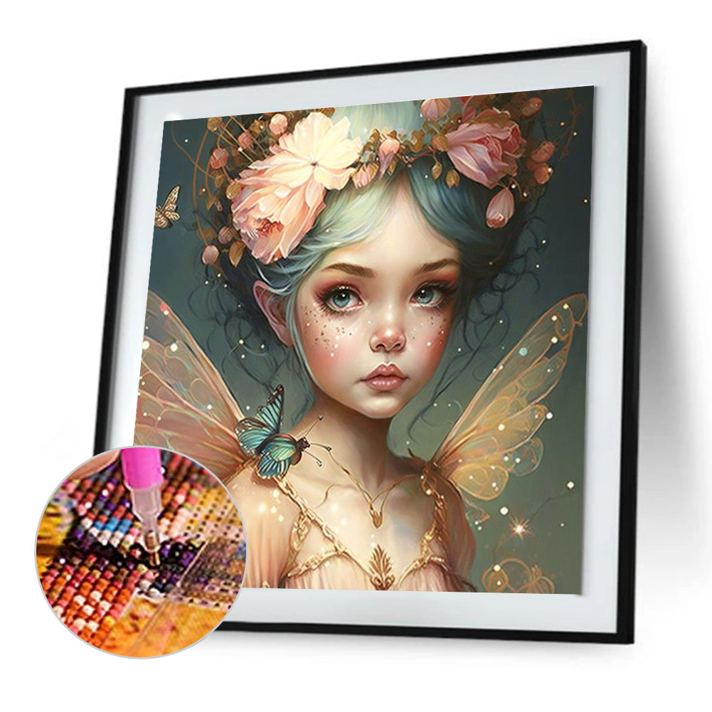 Butterfly Elf Fairy - Full Round Drill Diamond Painting 30*30CM