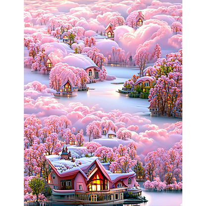 Dreamy Cloud Town - Full Round Drill Diamond Painting 50*65CM