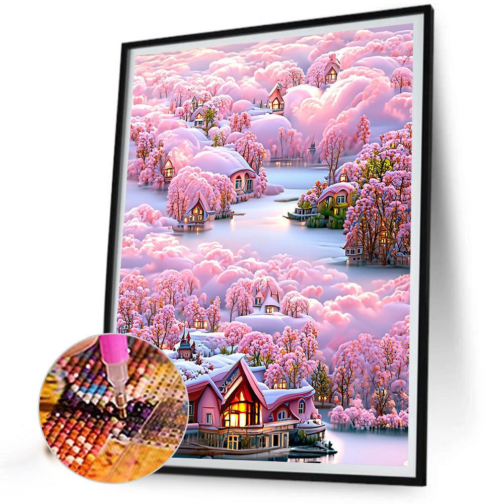 Dreamy Cloud Town - Full Round Drill Diamond Painting 50*65CM