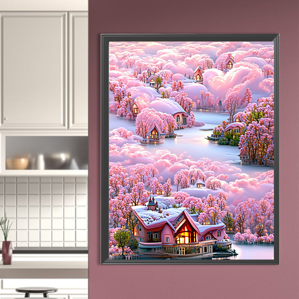Dreamy Cloud Town - Full Round Drill Diamond Painting 50*65CM