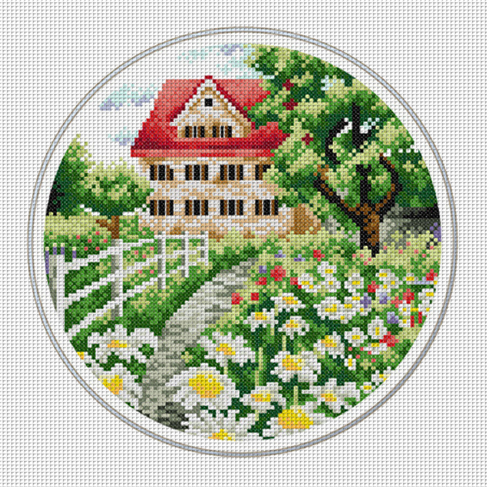 Beautiful Garden - 11CT Stamped Cross Stitch 35*35CM£¨Spring£©