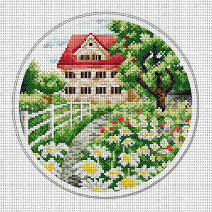 Beautiful Garden - 11CT Stamped Cross Stitch 35*35CM£¨Spring£©