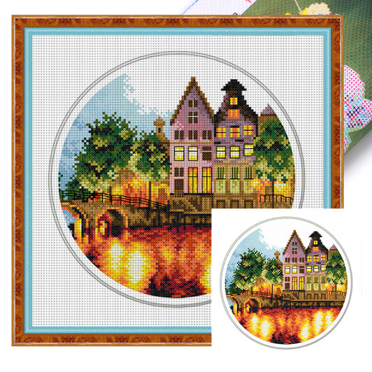 Luminous City - 11CT Stamped Cross Stitch 35*35CM£¨Spring£©