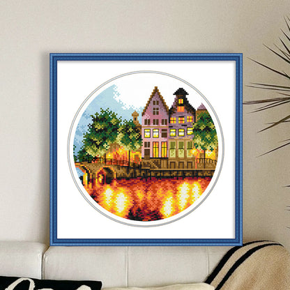 Luminous City - 11CT Stamped Cross Stitch 35*35CM£¨Spring£©