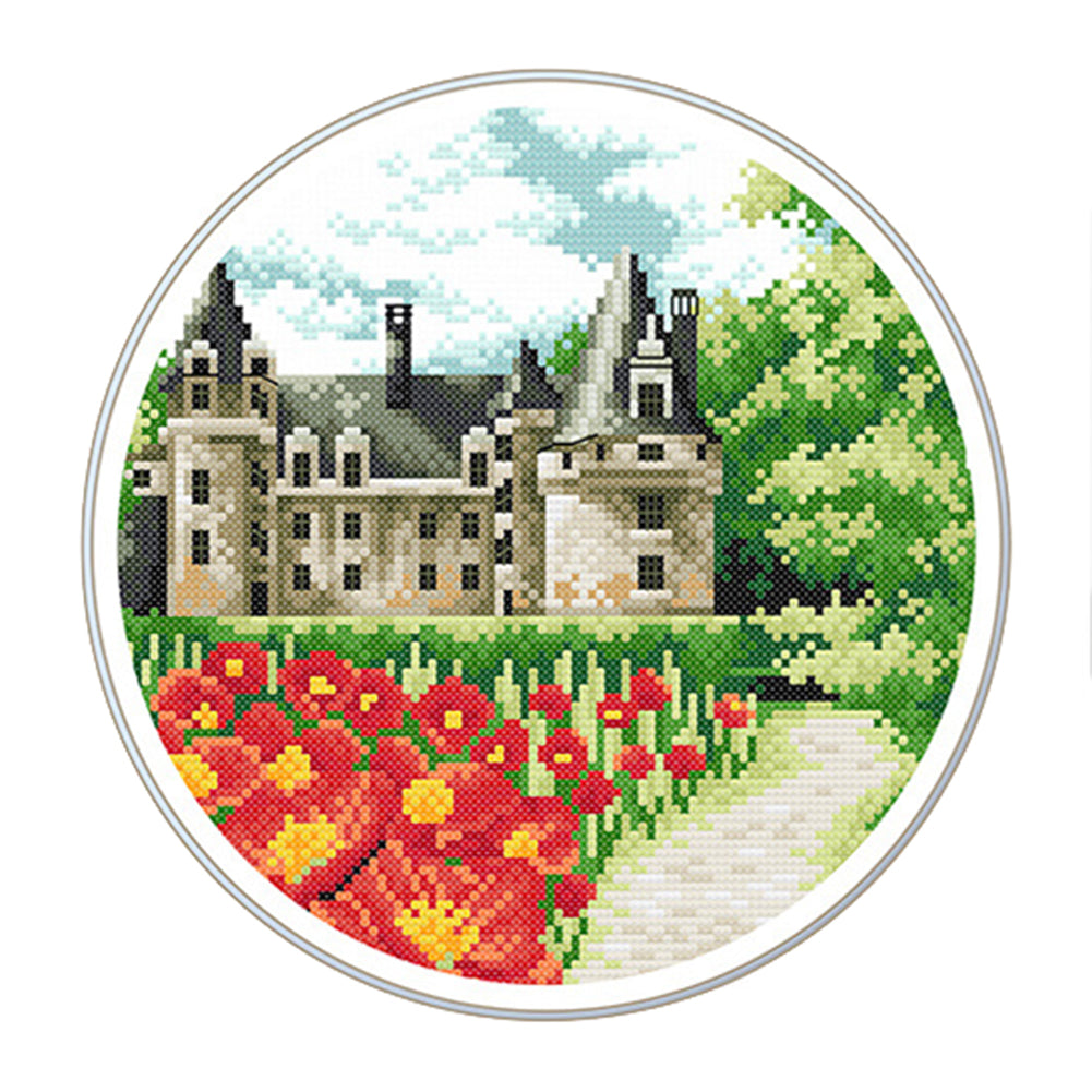 Poppy Garden - 11CT Stamped Cross Stitch 35*35CM£¨Spring£©