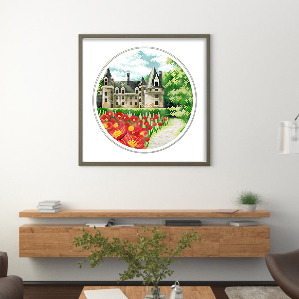 Poppy Garden - 11CT Stamped Cross Stitch 35*35CM£¨Spring£©