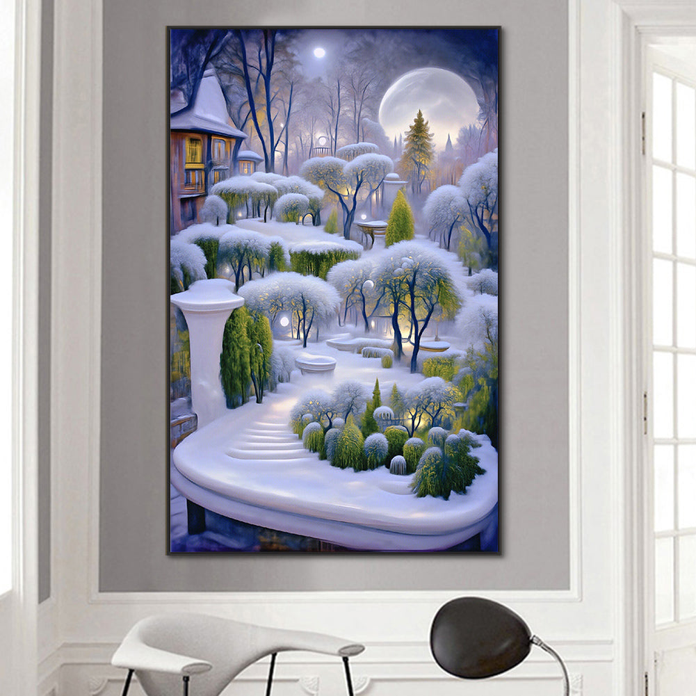 Garden In The Snow - Full Round Drill Diamond Painting 50*80CM