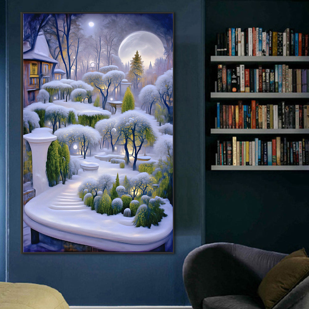 Garden In The Snow - Full Round Drill Diamond Painting 50*80CM