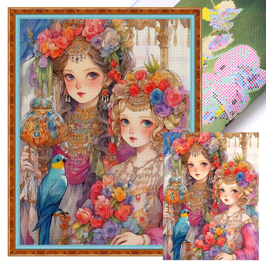 Classical Girl - 11CT Stamped Cross Stitch 40*53CM