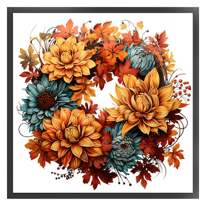 Autumn Wreath - 11CT Stamped Cross Stitch 40*40CM