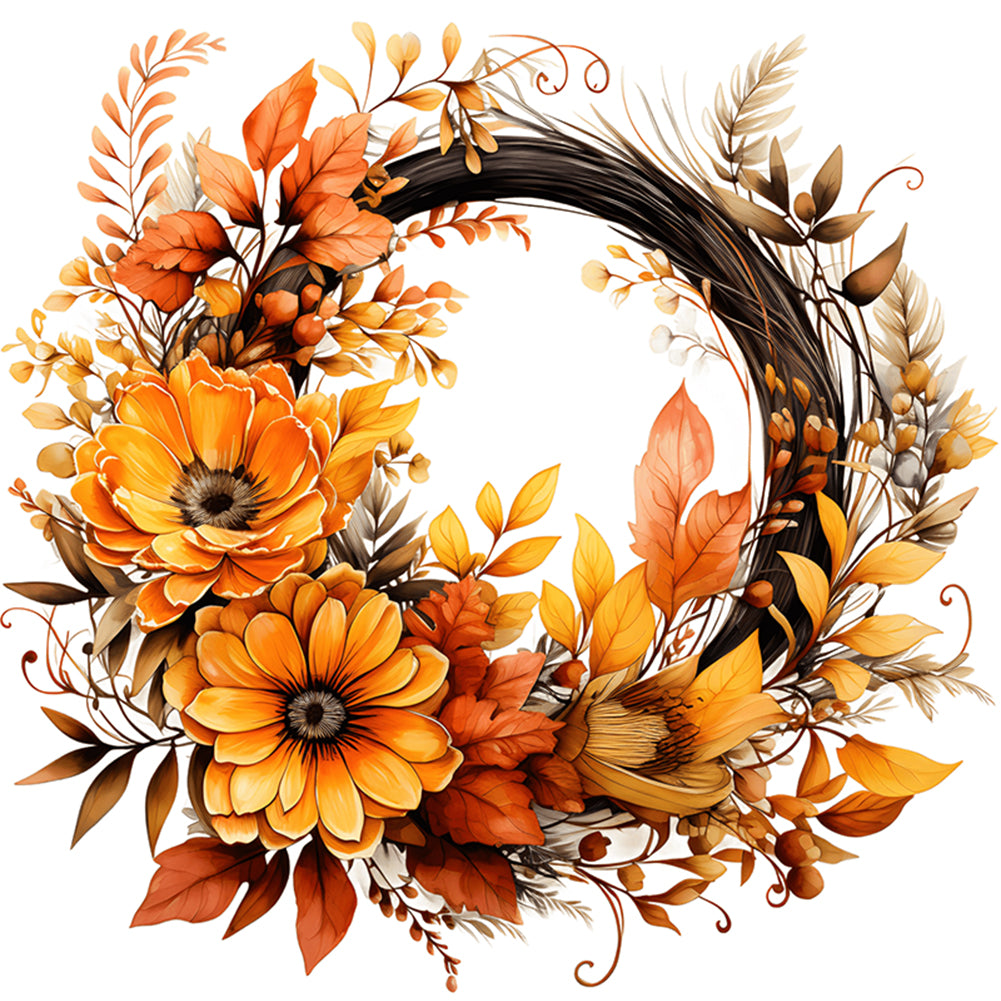 Autumn Wreath - 11CT Stamped Cross Stitch 40*40CM