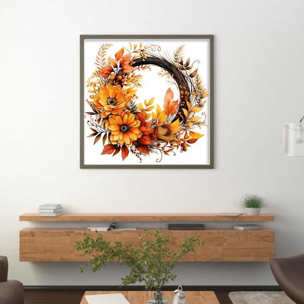 Autumn Wreath - 11CT Stamped Cross Stitch 40*40CM