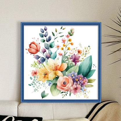 Watercolor Flowers - 11CT Stamped Cross Stitch 45*45CM