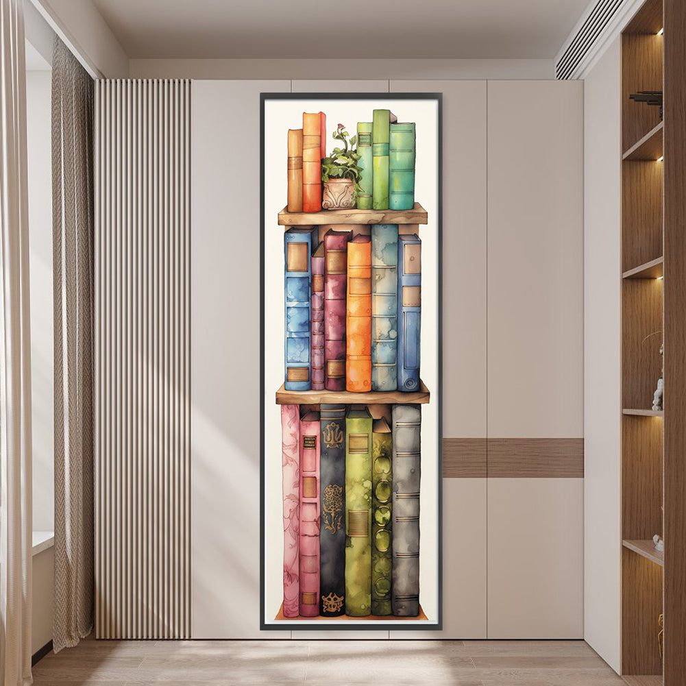 Stack Of Books With Flowers - 11CT Stamped Cross Stitch 30*80CM