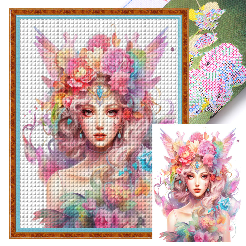 Flower Girl - 11CT Stamped Cross Stitch 50*65CM