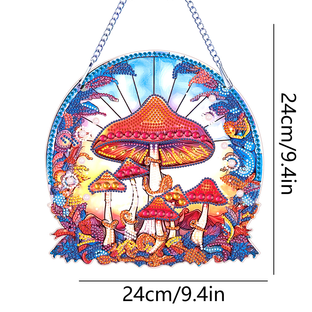 Special Shape Diamond Art Hanging Pendant for Home Wall Decor (Mushroom)