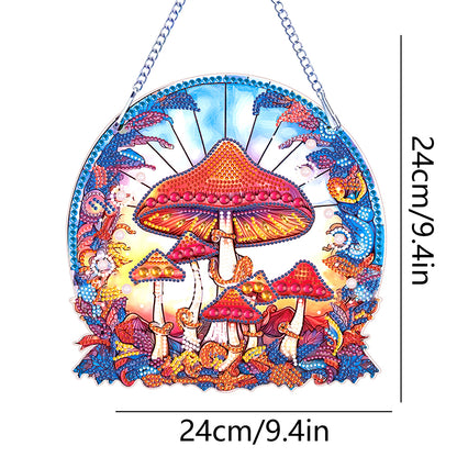 Special Shape Diamond Art Hanging Pendant for Home Wall Decor (Mushroom)