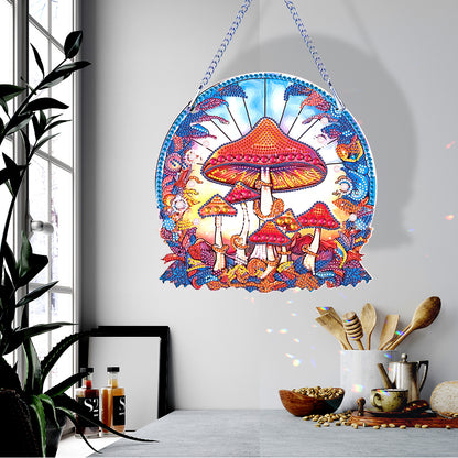 Special Shape Diamond Art Hanging Pendant for Home Wall Decor (Mushroom)