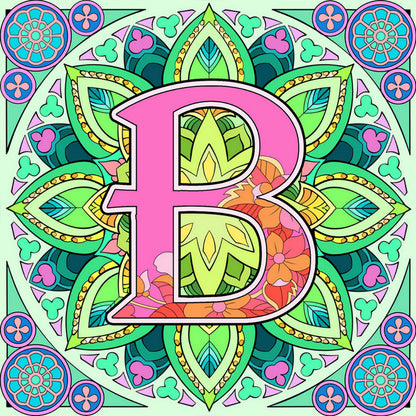 Mandala Letter B - Full Round Drill Diamond Painting 30*30CM