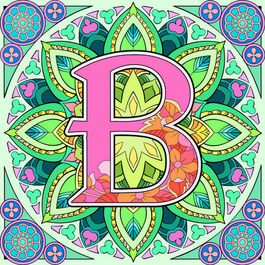 Mandala Letter B - Full Round Drill Diamond Painting 30*30CM