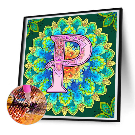 Mandala Letter P - Full Round Drill Diamond Painting 30*30CM
