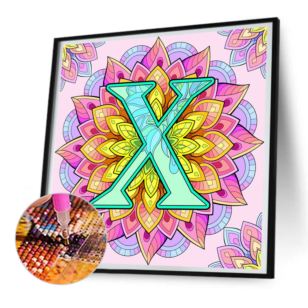 Mandala Letter X - Full Round Drill Diamond Painting 30*30CM