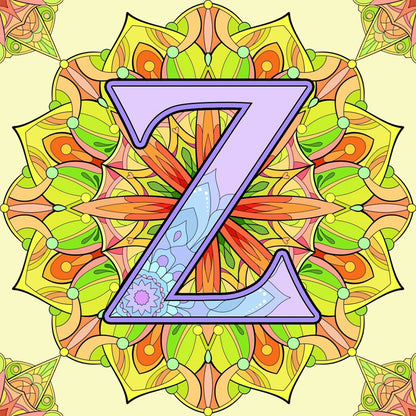 Mandala Letter Z - Full Round Drill Diamond Painting 30*30CM