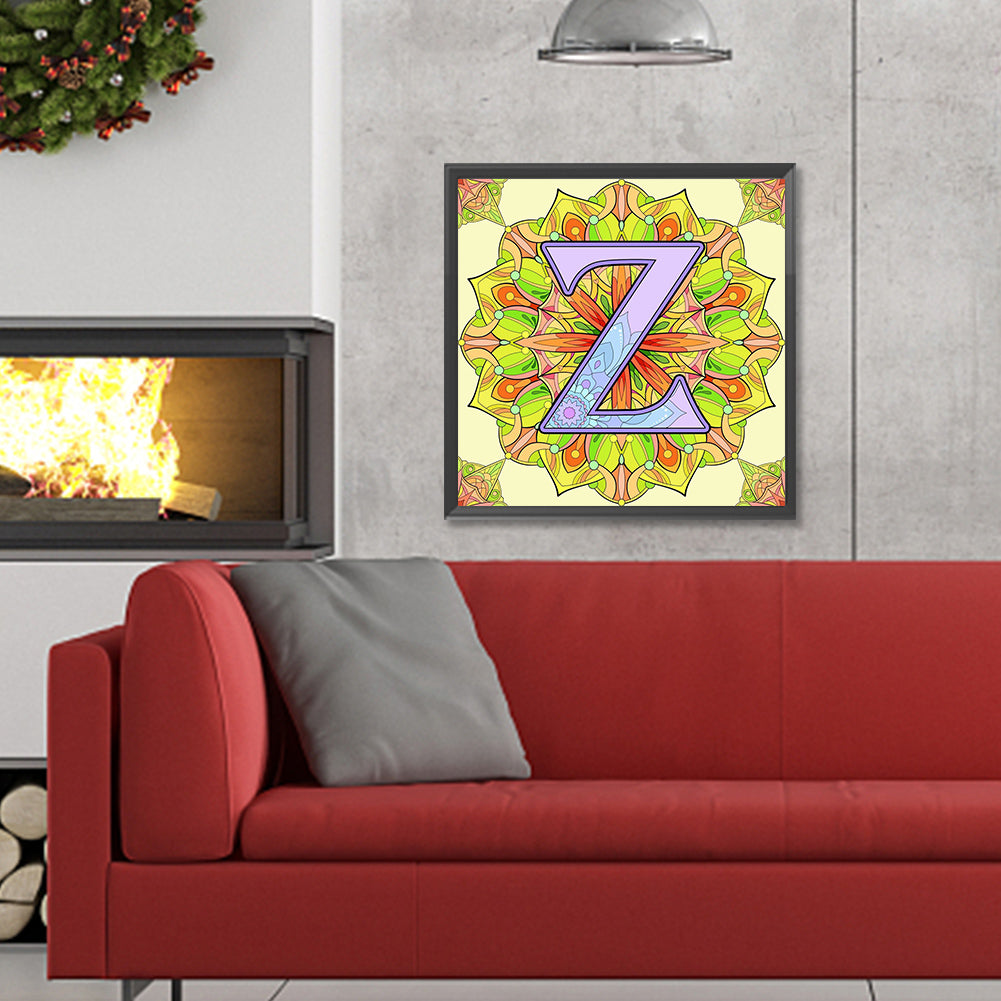 Mandala Letter Z - Full Round Drill Diamond Painting 30*30CM