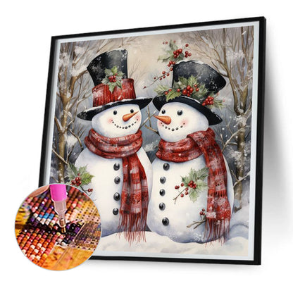 Christmas Snowman - Full Round Drill Diamond Painting 30*30CM