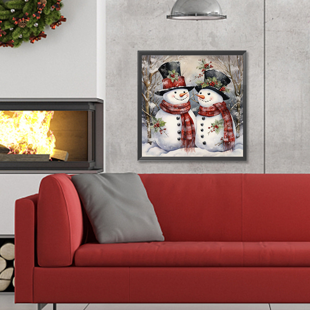 Christmas Snowman - Full Round Drill Diamond Painting 30*30CM