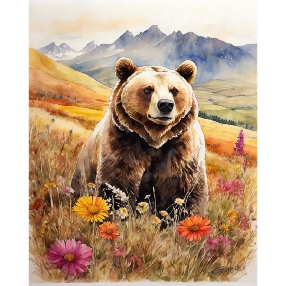 Brown Bear - Full Square Drill Diamond Painting 40*50CM