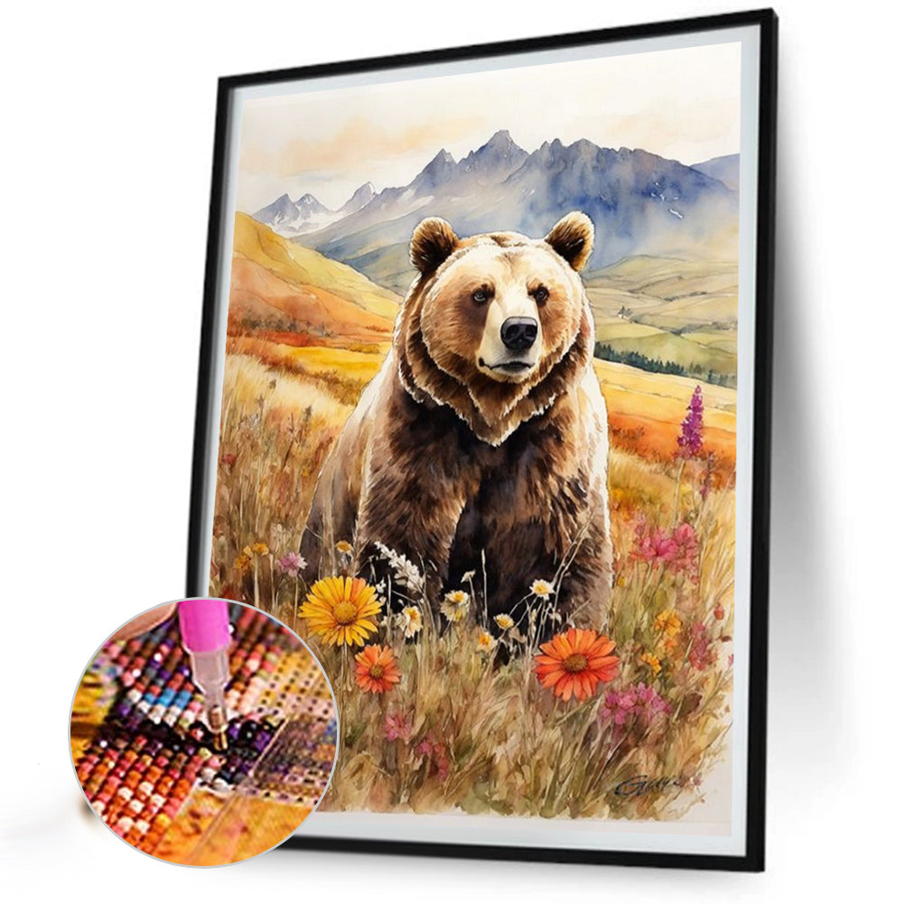 Brown Bear - Full Square Drill Diamond Painting 40*50CM