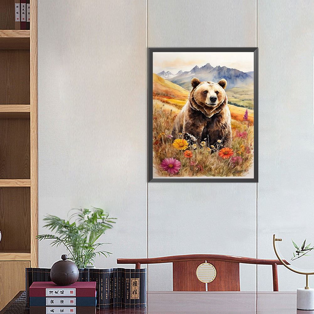 Brown Bear - Full Square Drill Diamond Painting 40*50CM